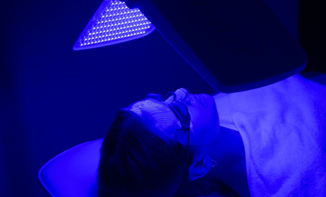 Blue light therapy for acne