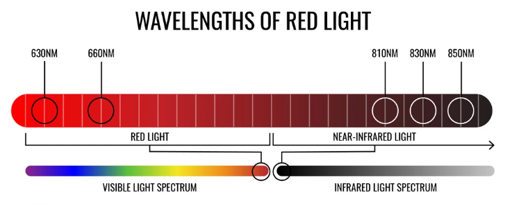 Wavelengths of red light