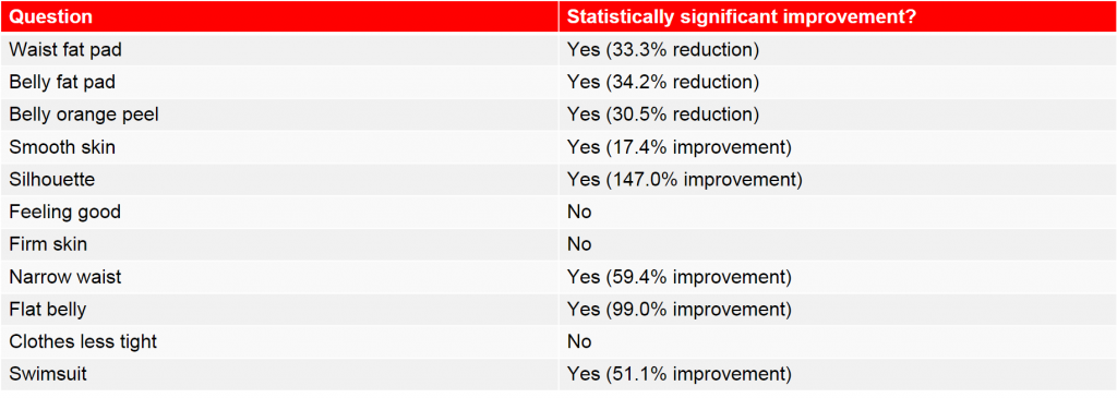 Self-assessment of the subjects based on the questionnaire